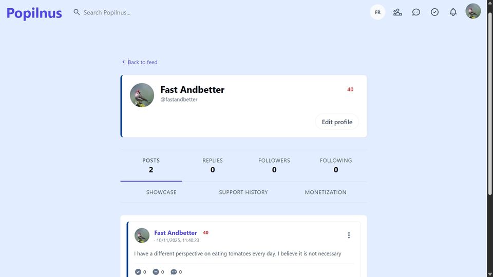 User profile showing coachability score and reputation badges
